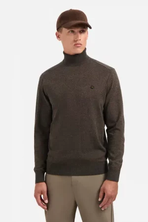 Jersey Melange Turtleneck jumper taupe