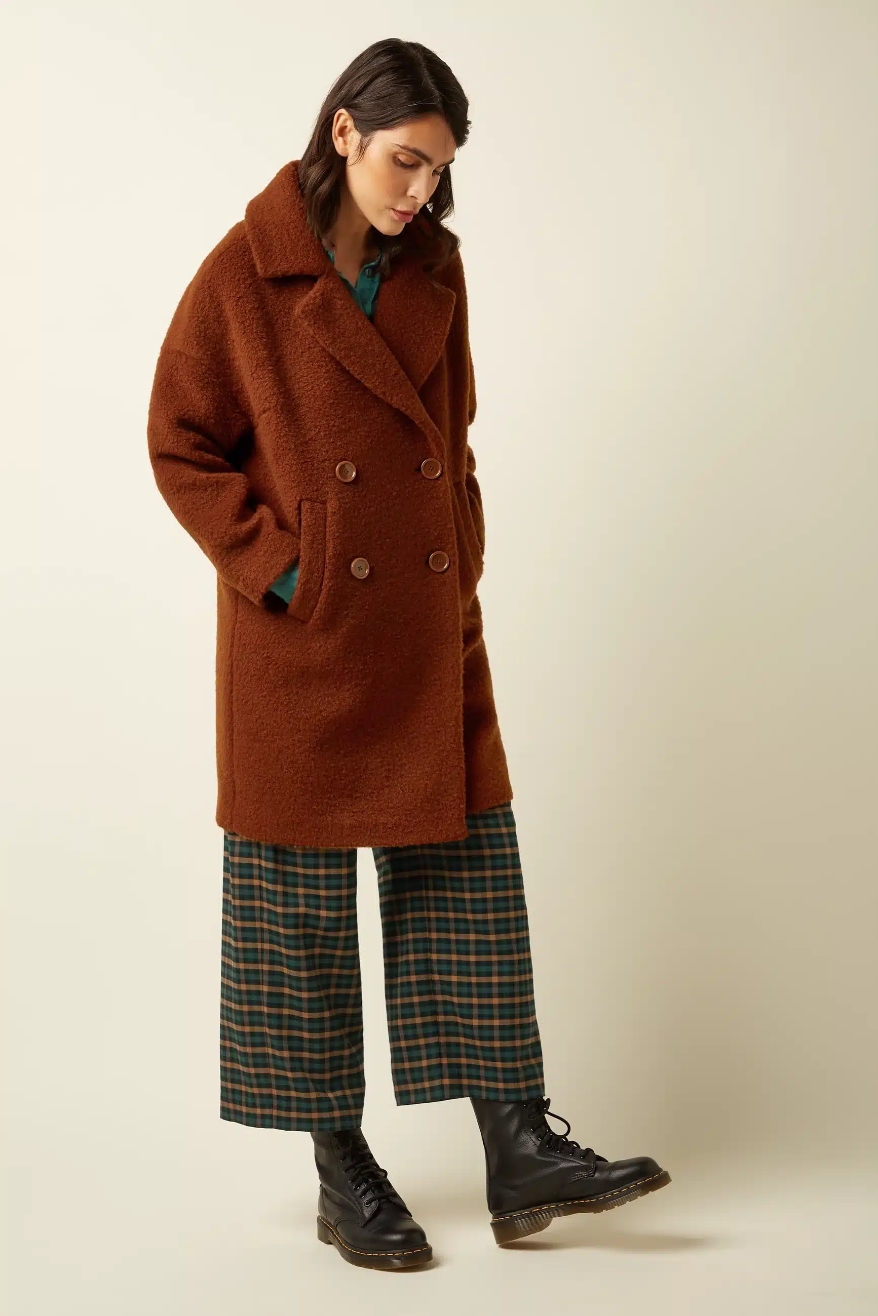 abrigo king louie nia merlino marron