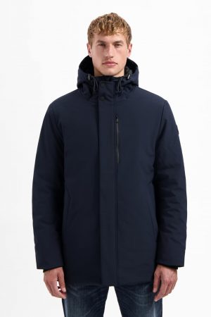 abrigo softshell parka azul