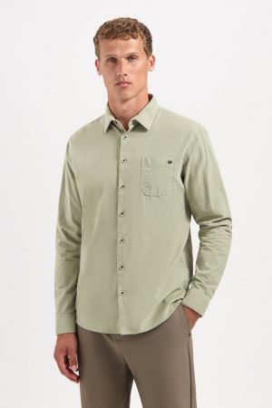 camisa solid fine herringbone verde claro