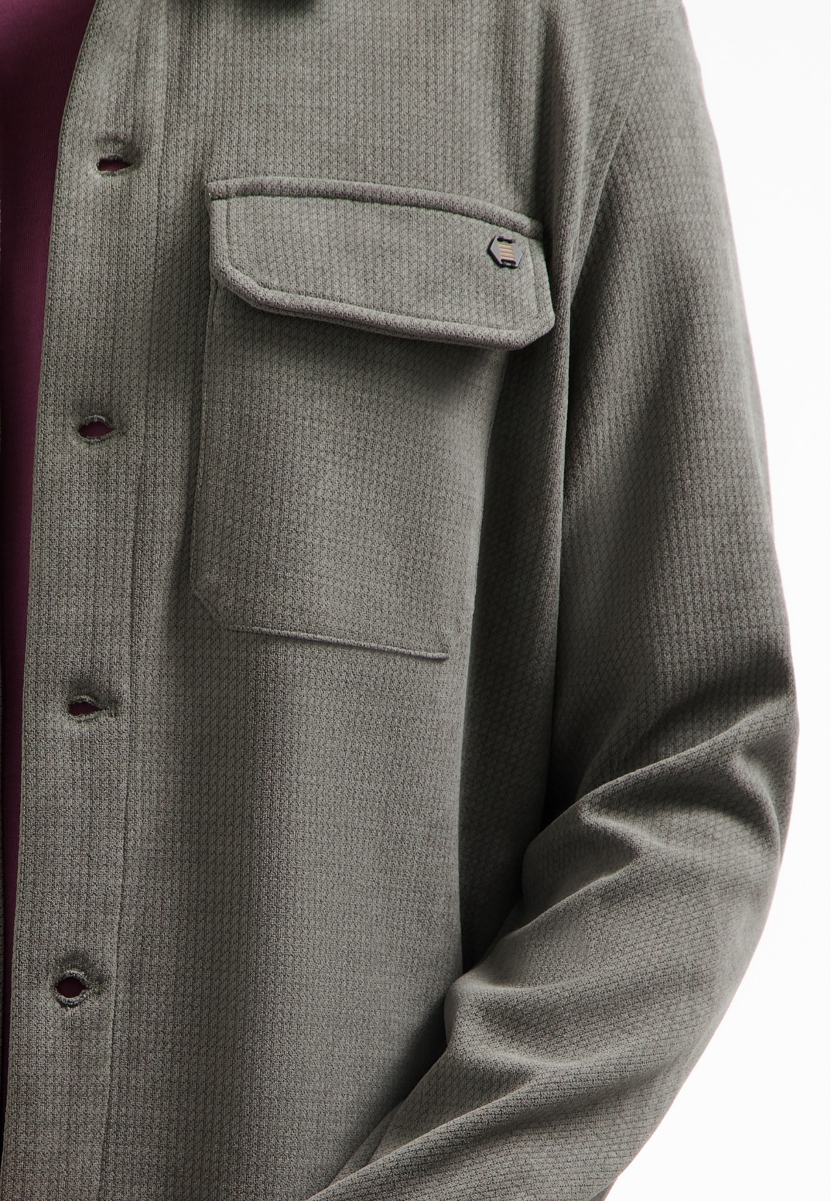 cazadora relief sweat gris - Imagen 5