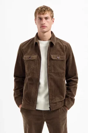 cazadora riped corduroy taupe