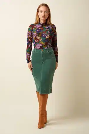 falda king louie prisca corduroy verde