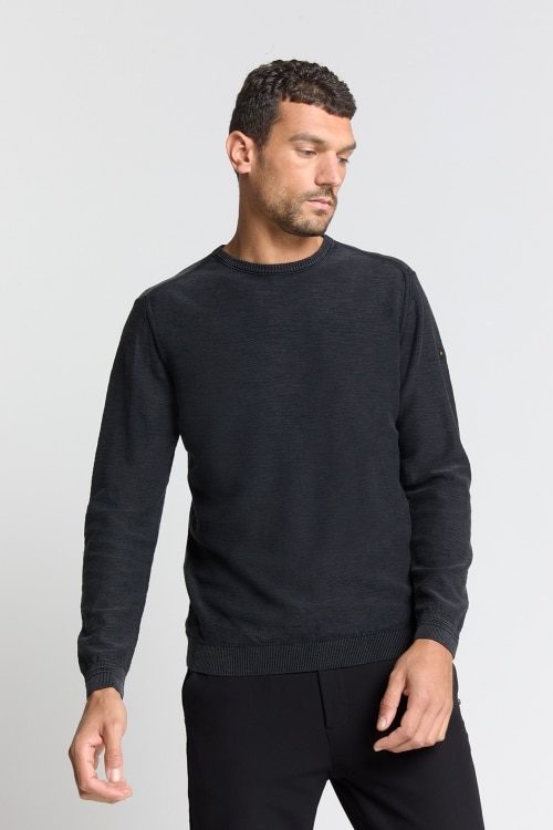 jersey Crewneck Garment Dyed negro