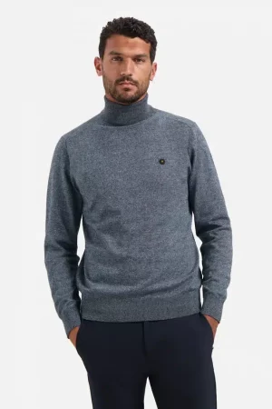 jersey Melange Turtleneck jumper azul