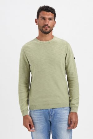 jersey crewneck garment dyed verde claro