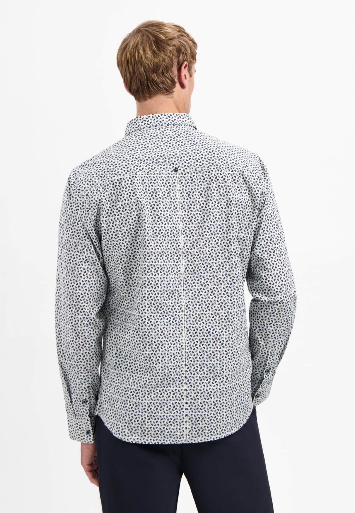 camisa printed strech dusty blue - Imagen 4