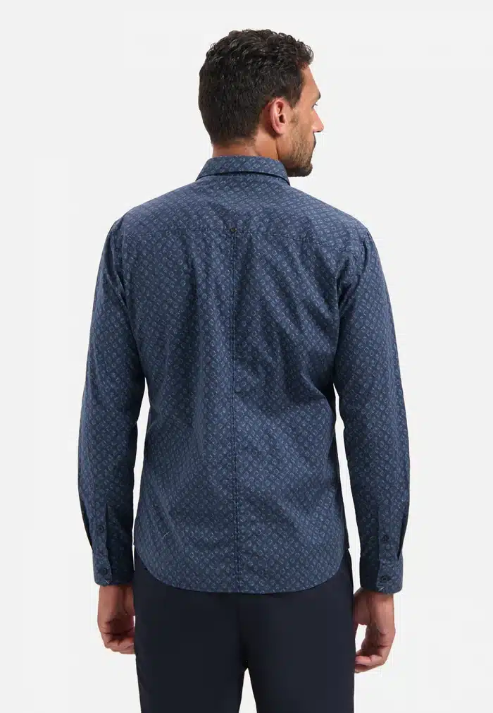 camisa printed strech azul marino - Imagen 5