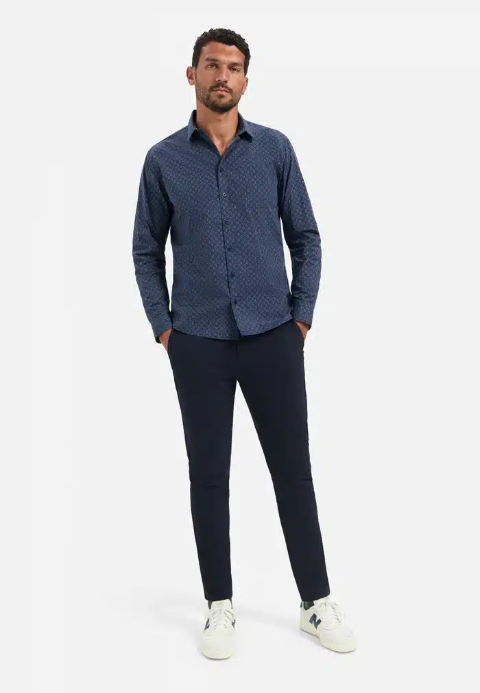 camisa printed strech azul marino - Imagen 3