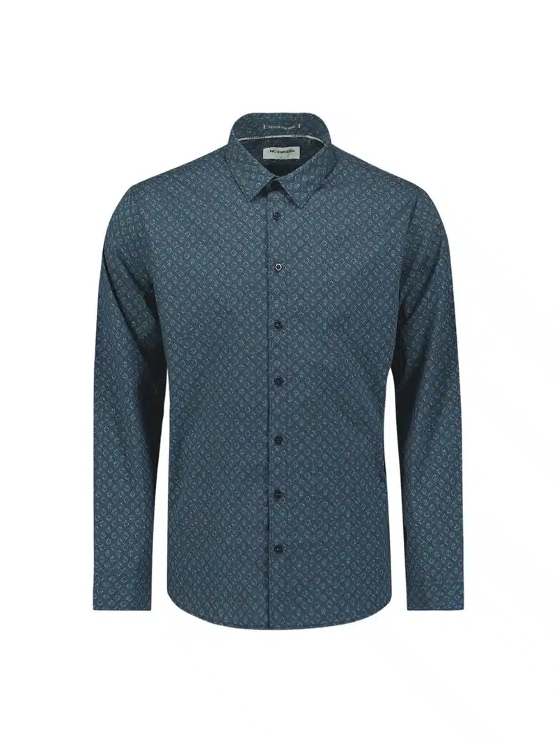 camisa printed strech azul marino - Imagen 6