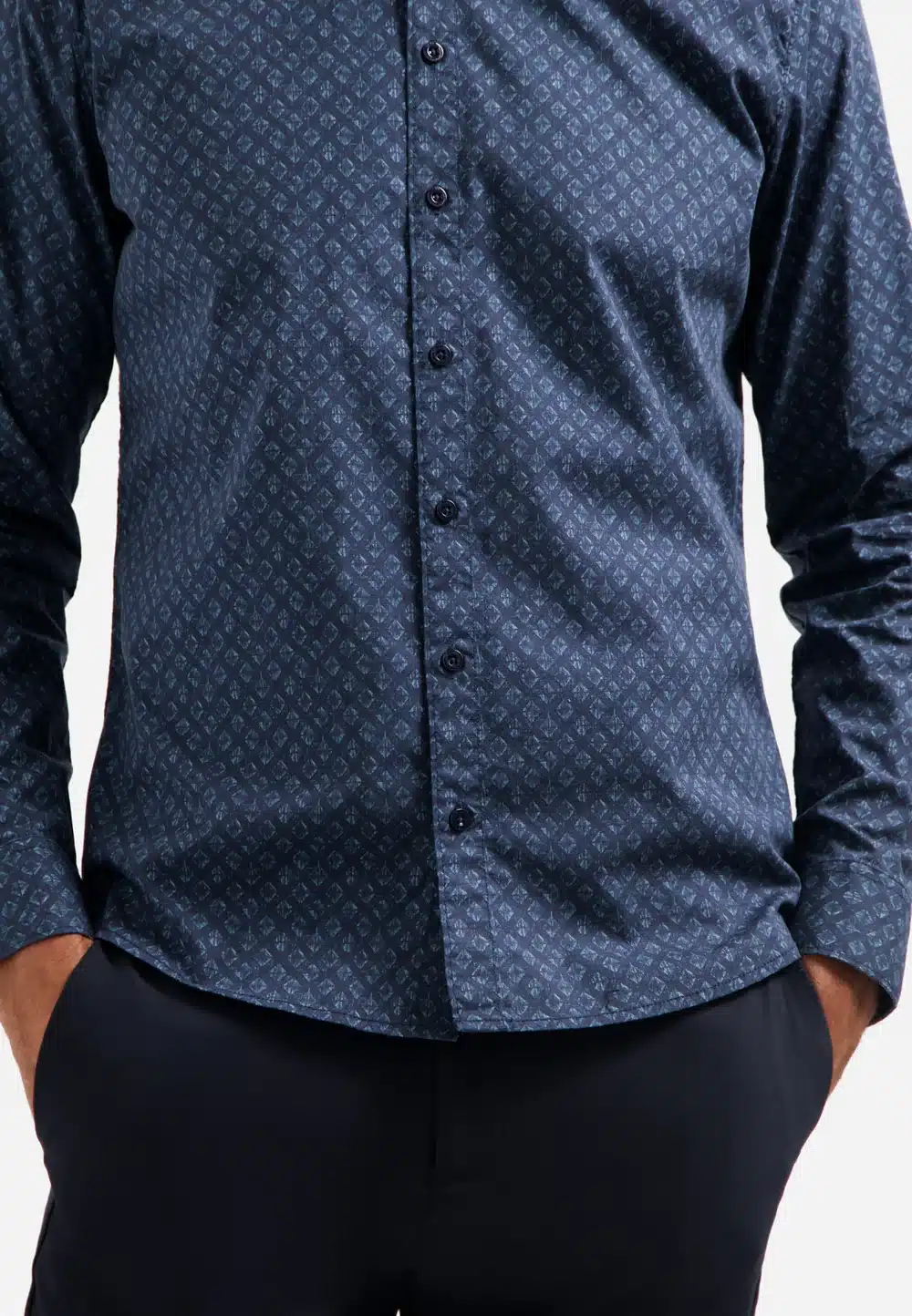 camisa printed strech azul marino - Imagen 4