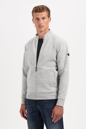 sudadera standup collar reflief gris