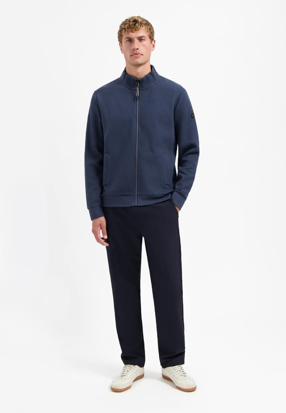 sudadera stand up collar relief azul - Imagen 2