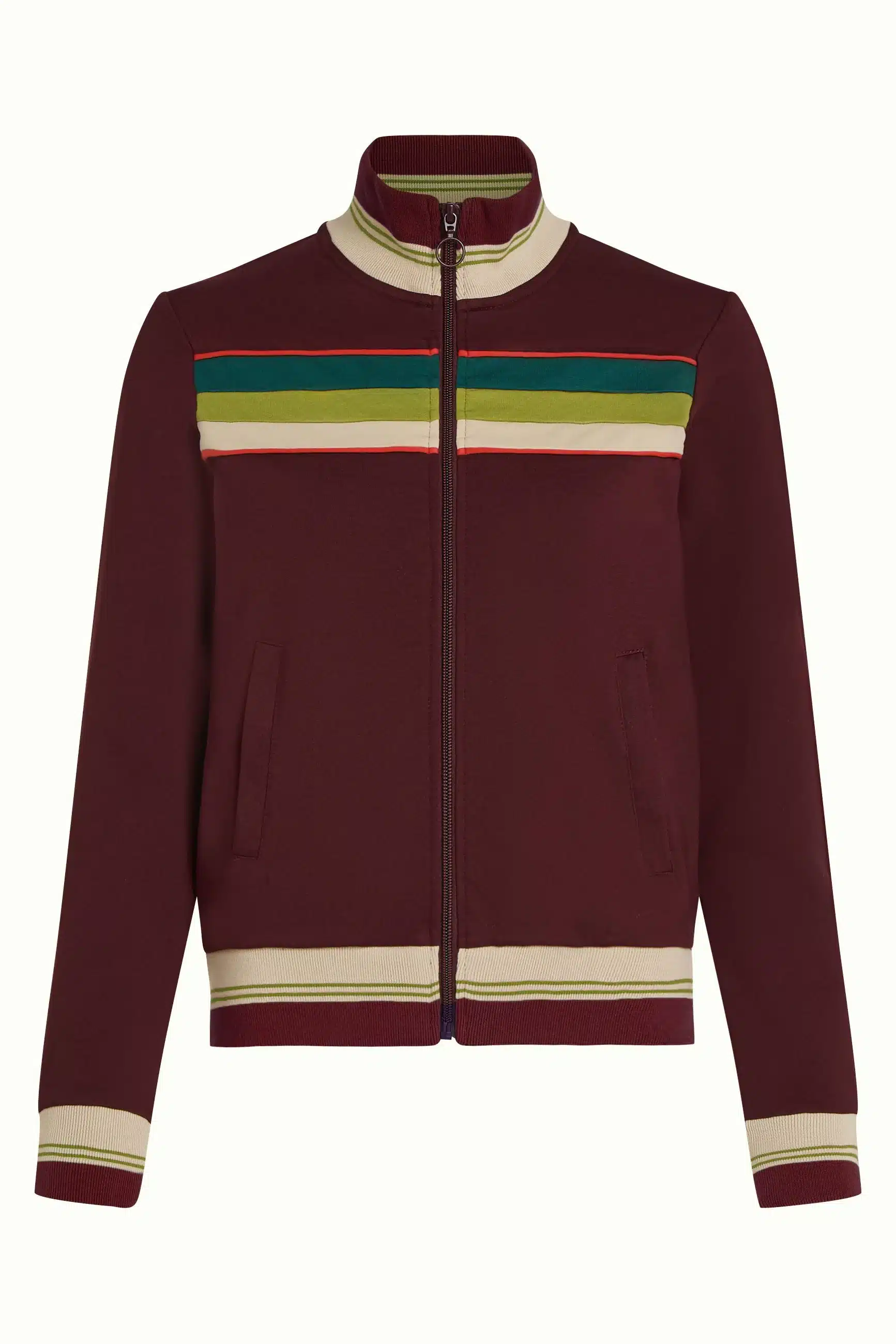 sudadera king louie colorblock daytona burdeos - Imagen 4