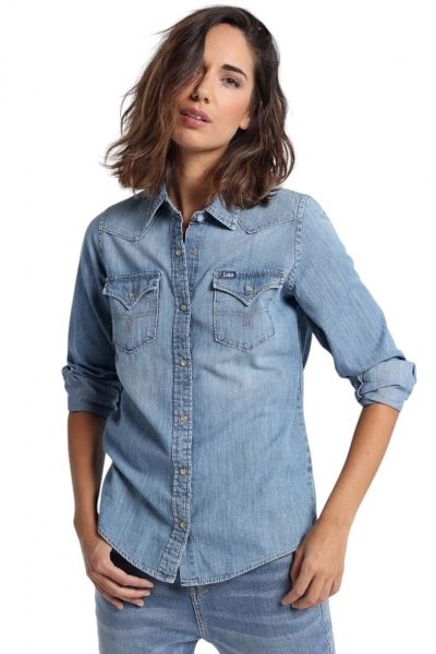 camisa lois presley azul claro