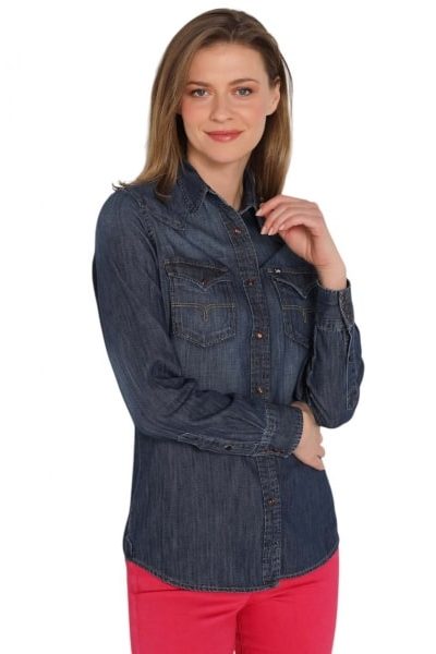 camisa lois presley azul oscuro