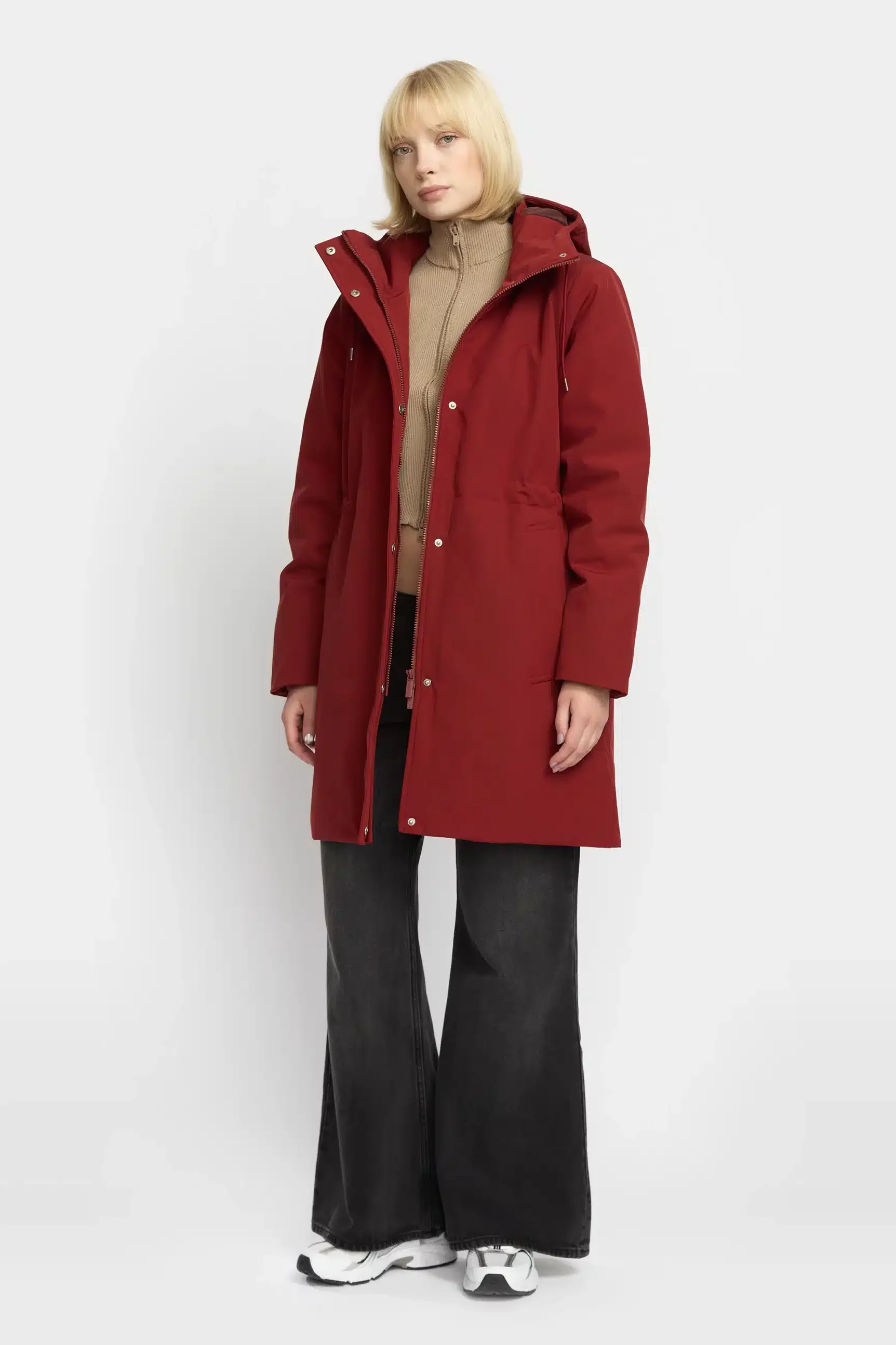 abrigo selfhood 77334 burdeos oscuro