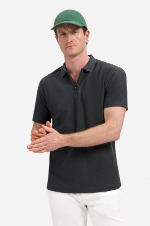 Polo Sleeve Jacquard dark steel (