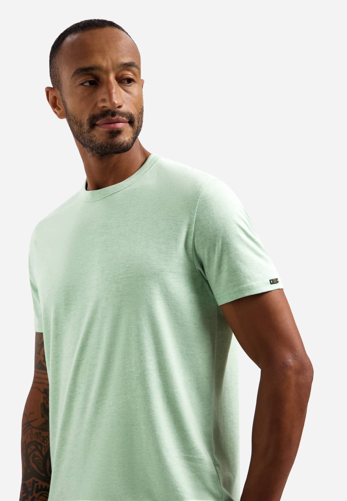 camiseta Crewneck Melange verde - Imagen 3