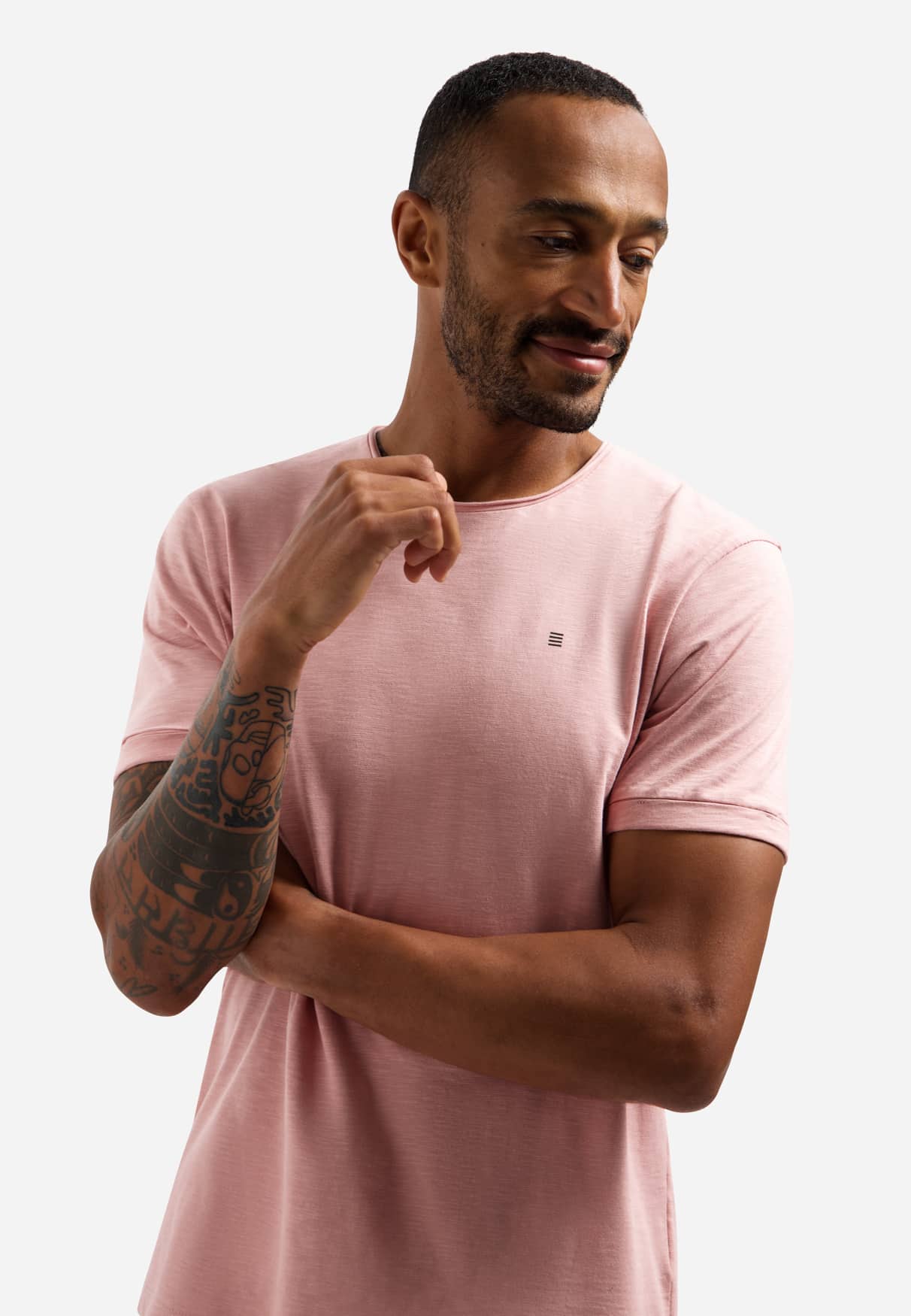 camiseta Crewneck Slub Light Mauve - Imagen 3