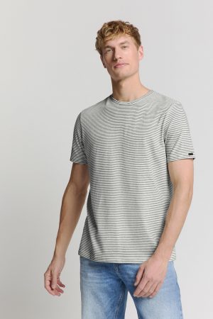 camiseta Crewneck Stripes blanca