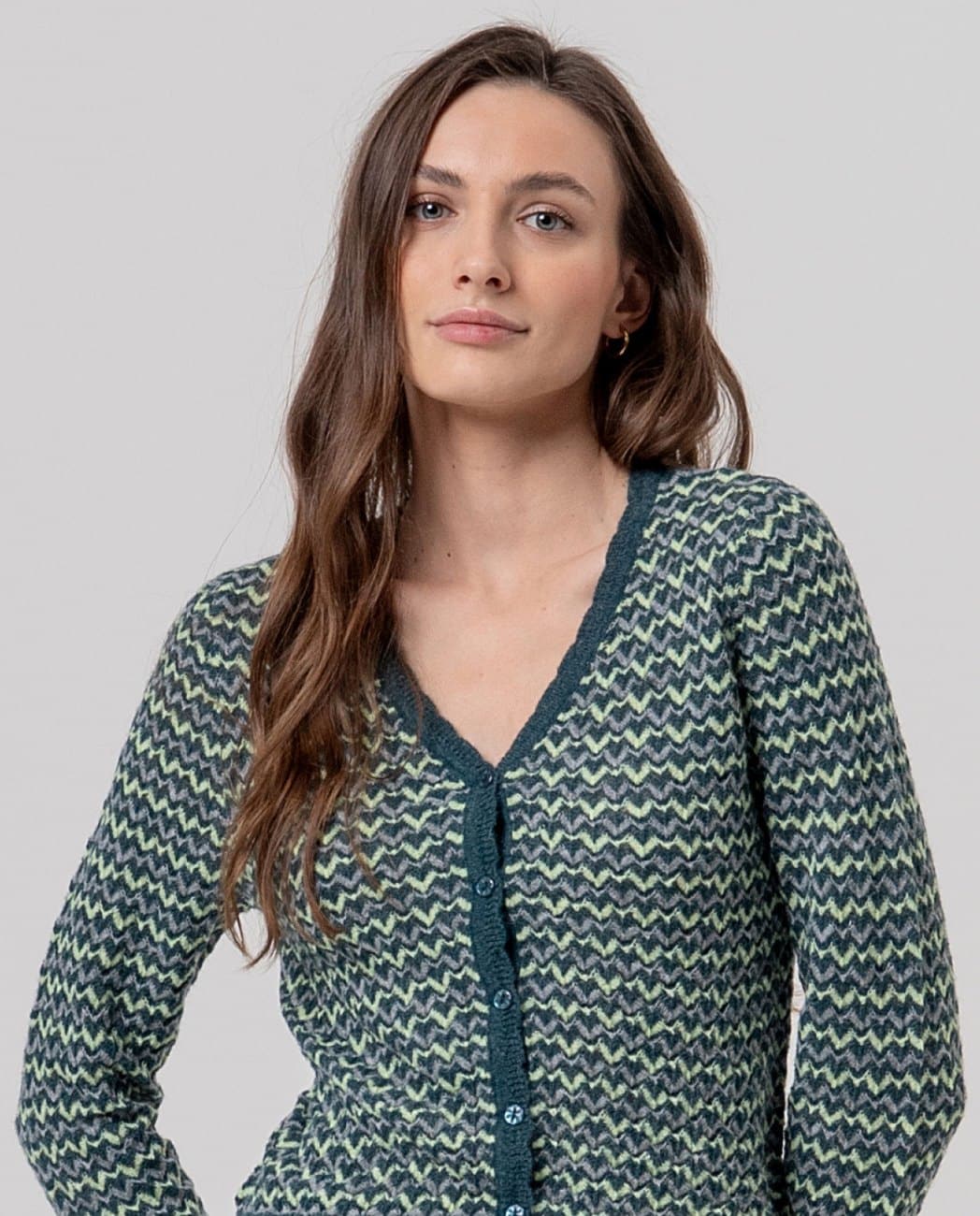 chaqueta punto surkana xila 333 verde oscuro - Imagen 2