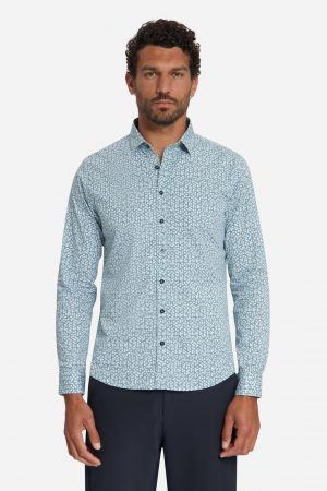 camisa allover printed blue