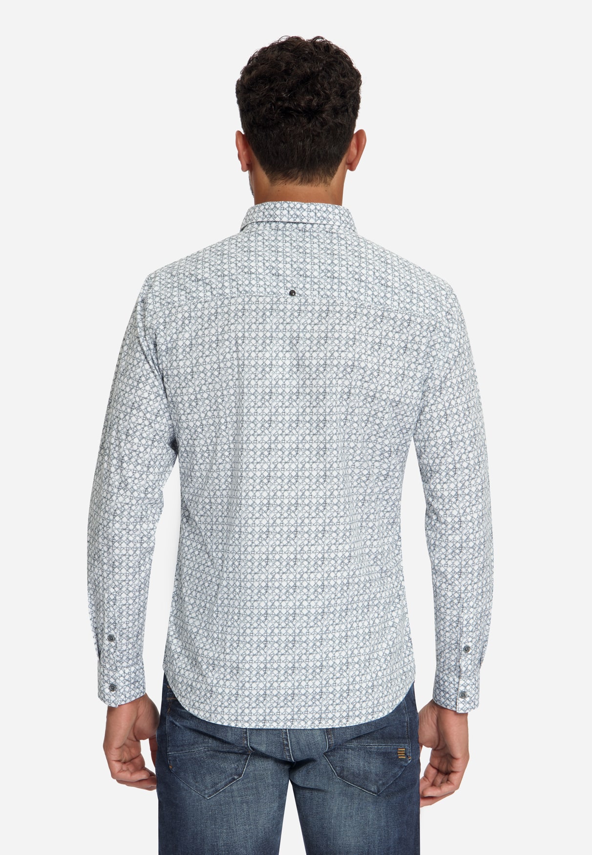 camisa allover printed dusty blue - Imagen 5