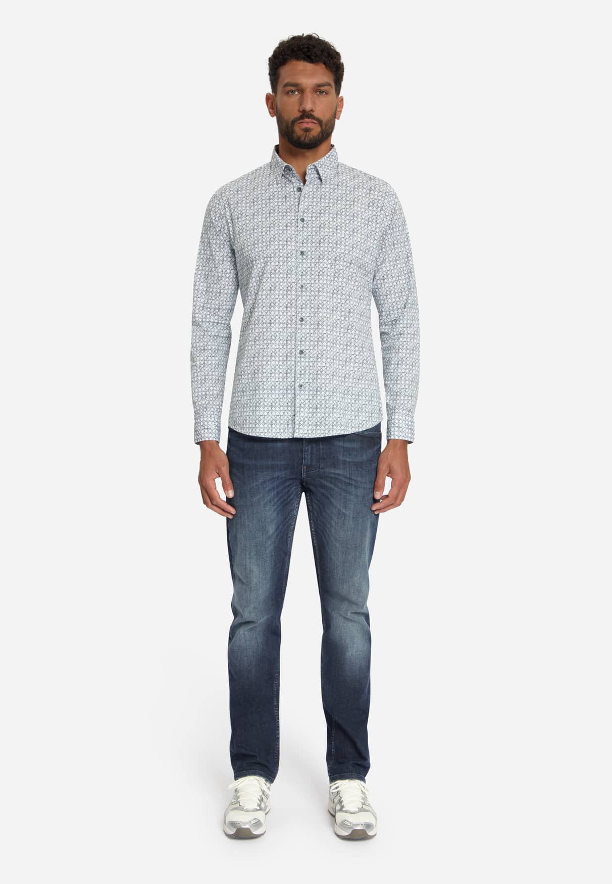 camisa allover printed dusty blue - Imagen 2