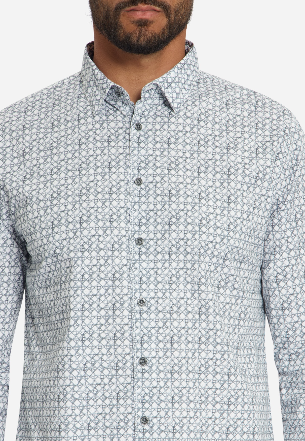 camisa allover printed dusty blue - Imagen 4