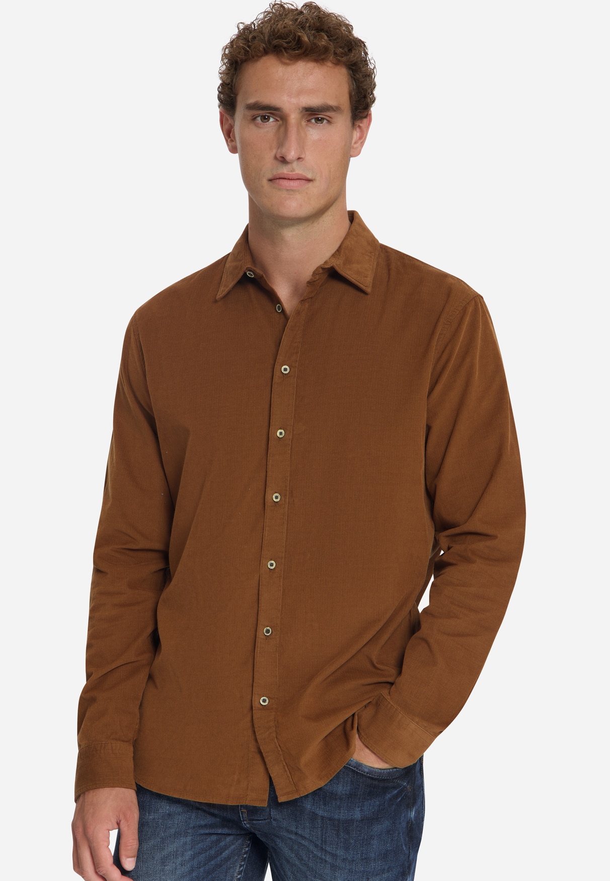camisa corduroy caramelo - Imagen 3