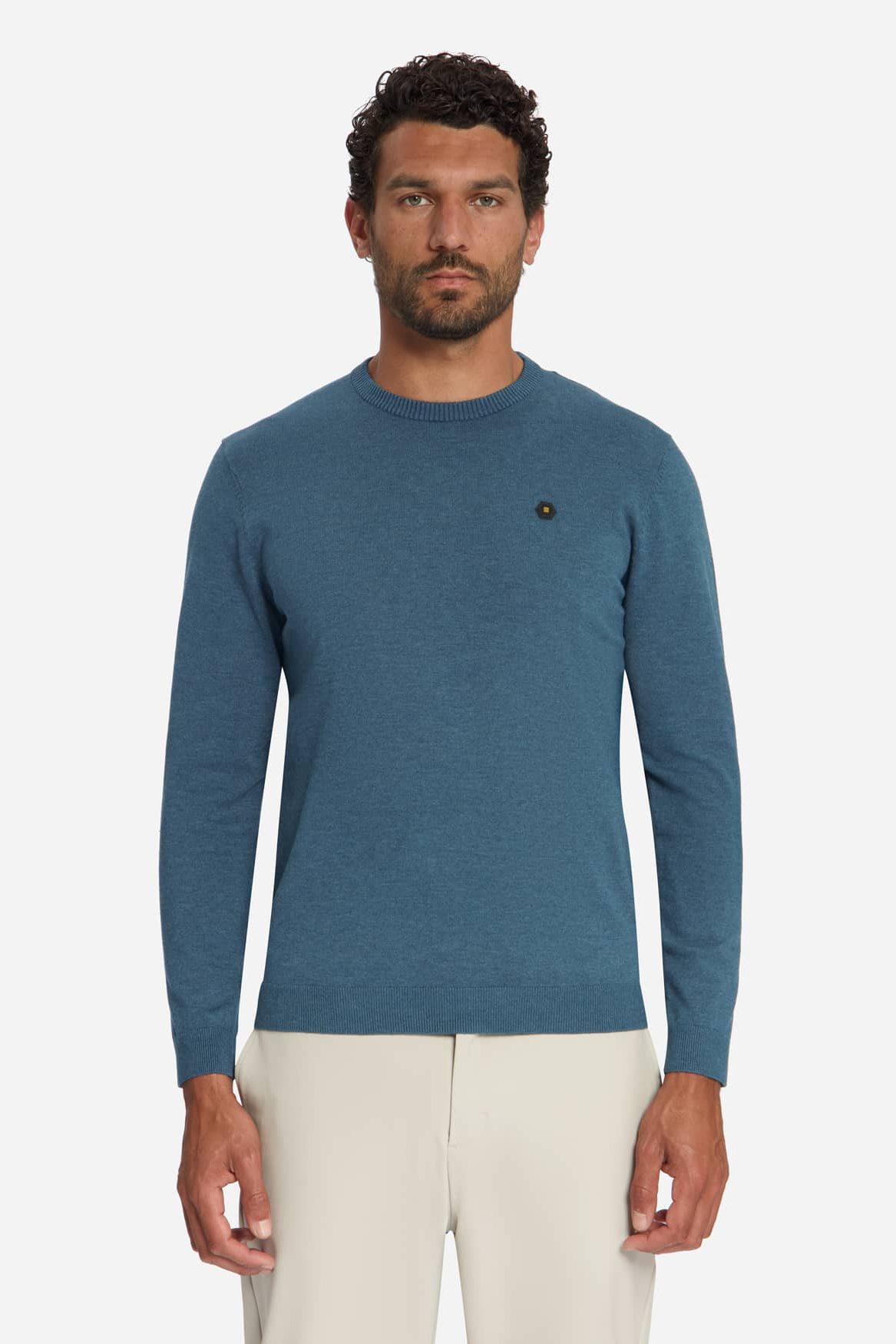 jersey crewneck melange blue