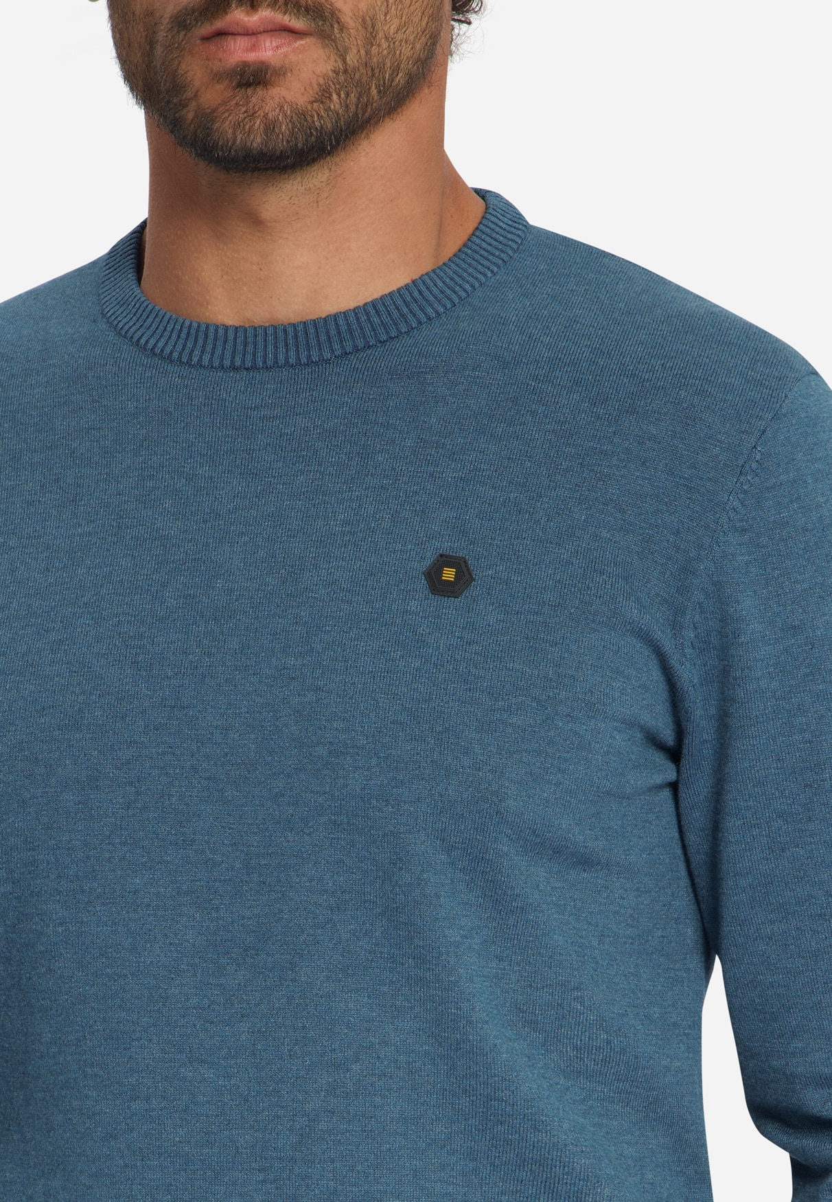 jersey crewneck melange blue - Imagen 4