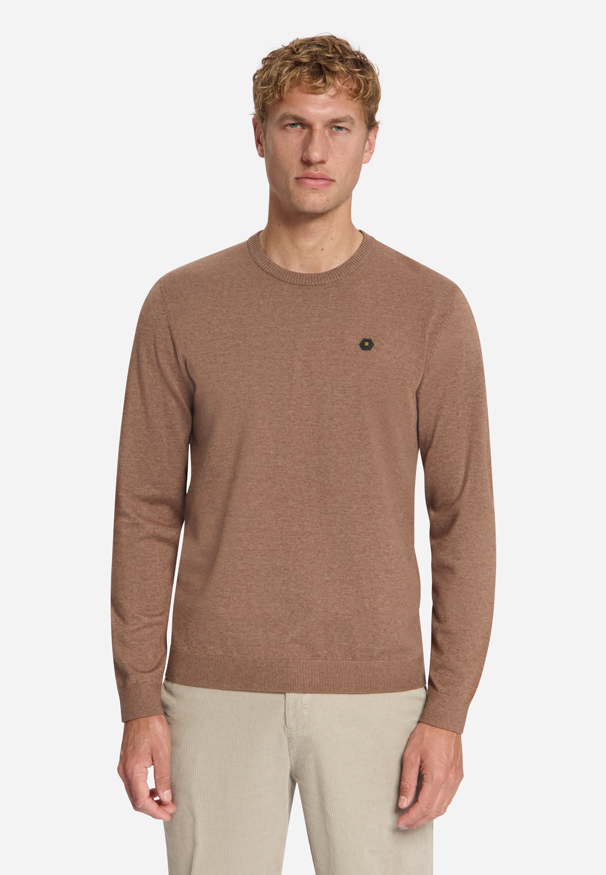 jersey crewneck melange brown - Imagen 2