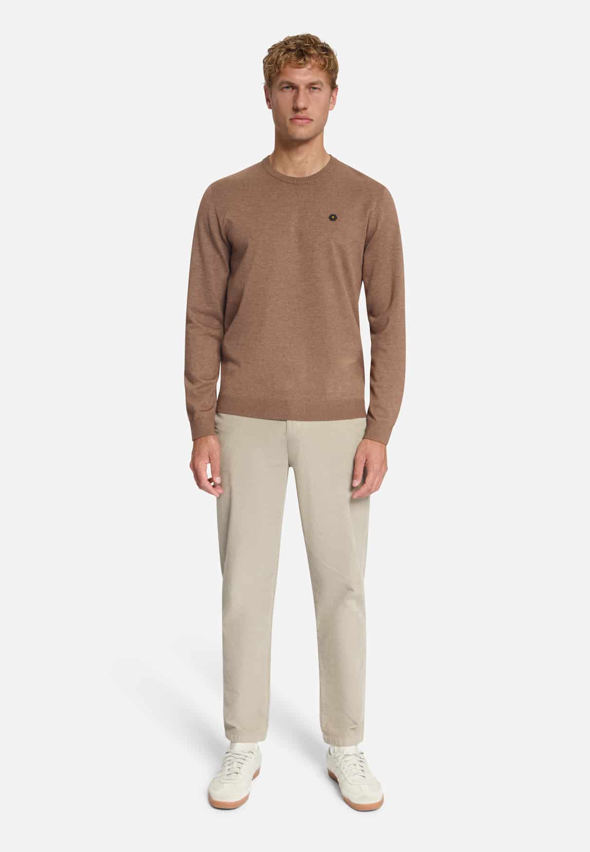 jersey crewneck melange brown - Imagen 3