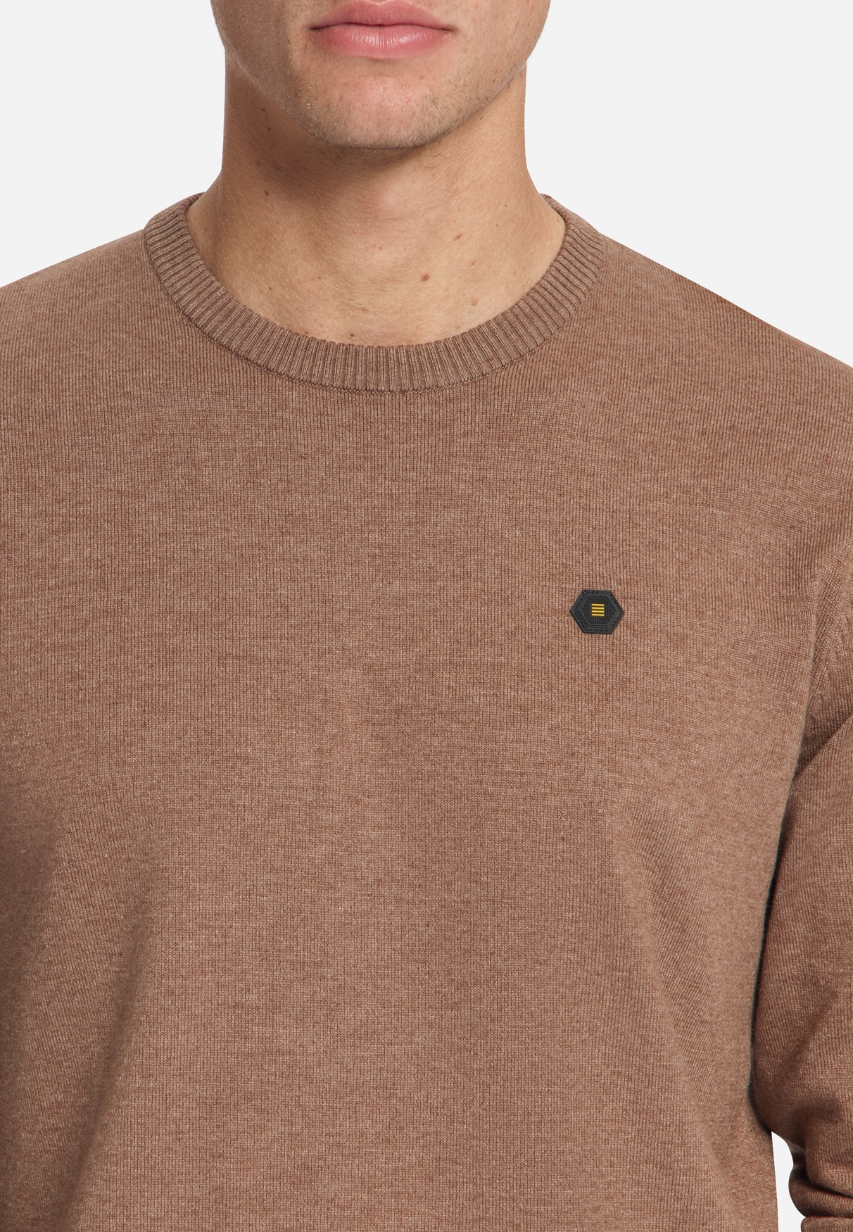 jersey crewneck melange brown - Imagen 4