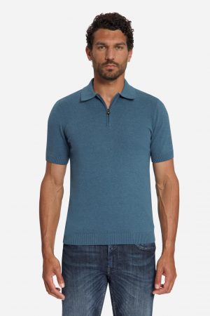 polo zip melange shadow blue (