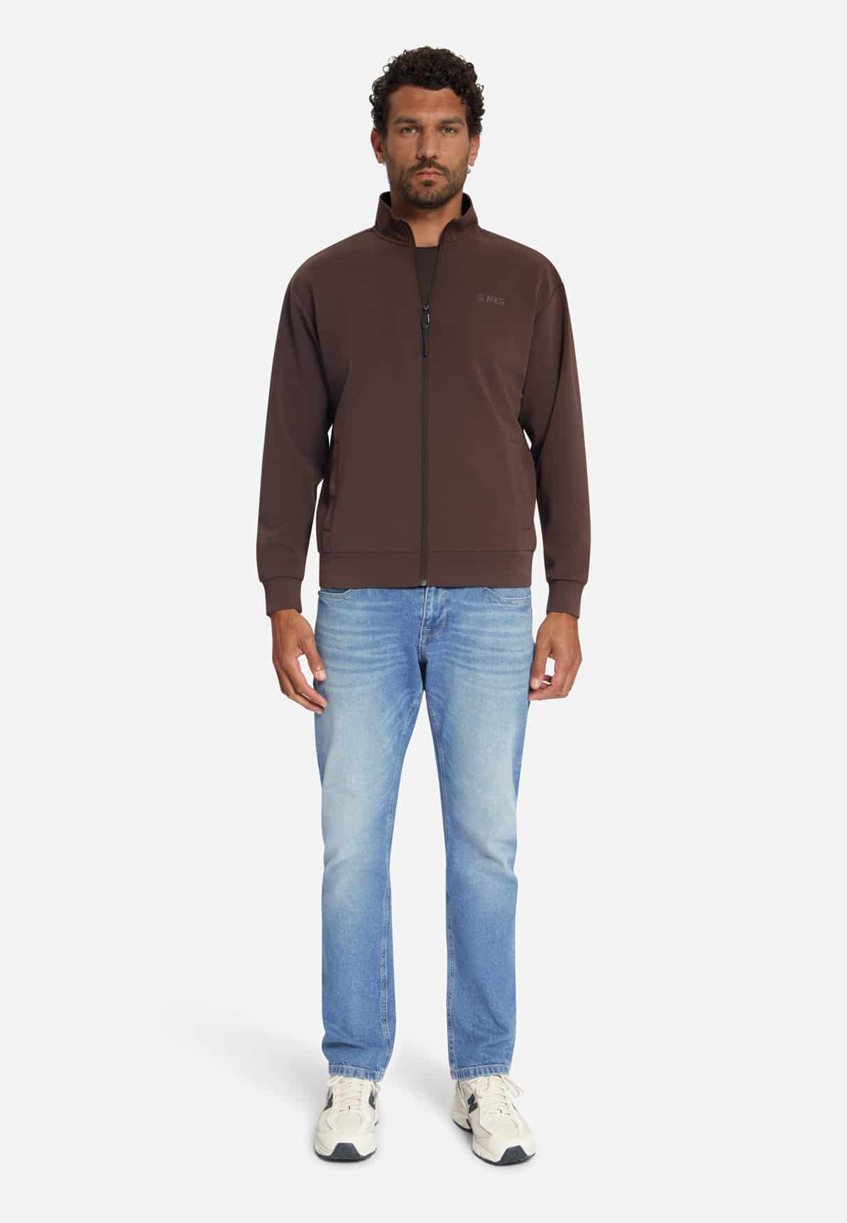 sudadera Full Zip SU Collar brown - Imagen 2