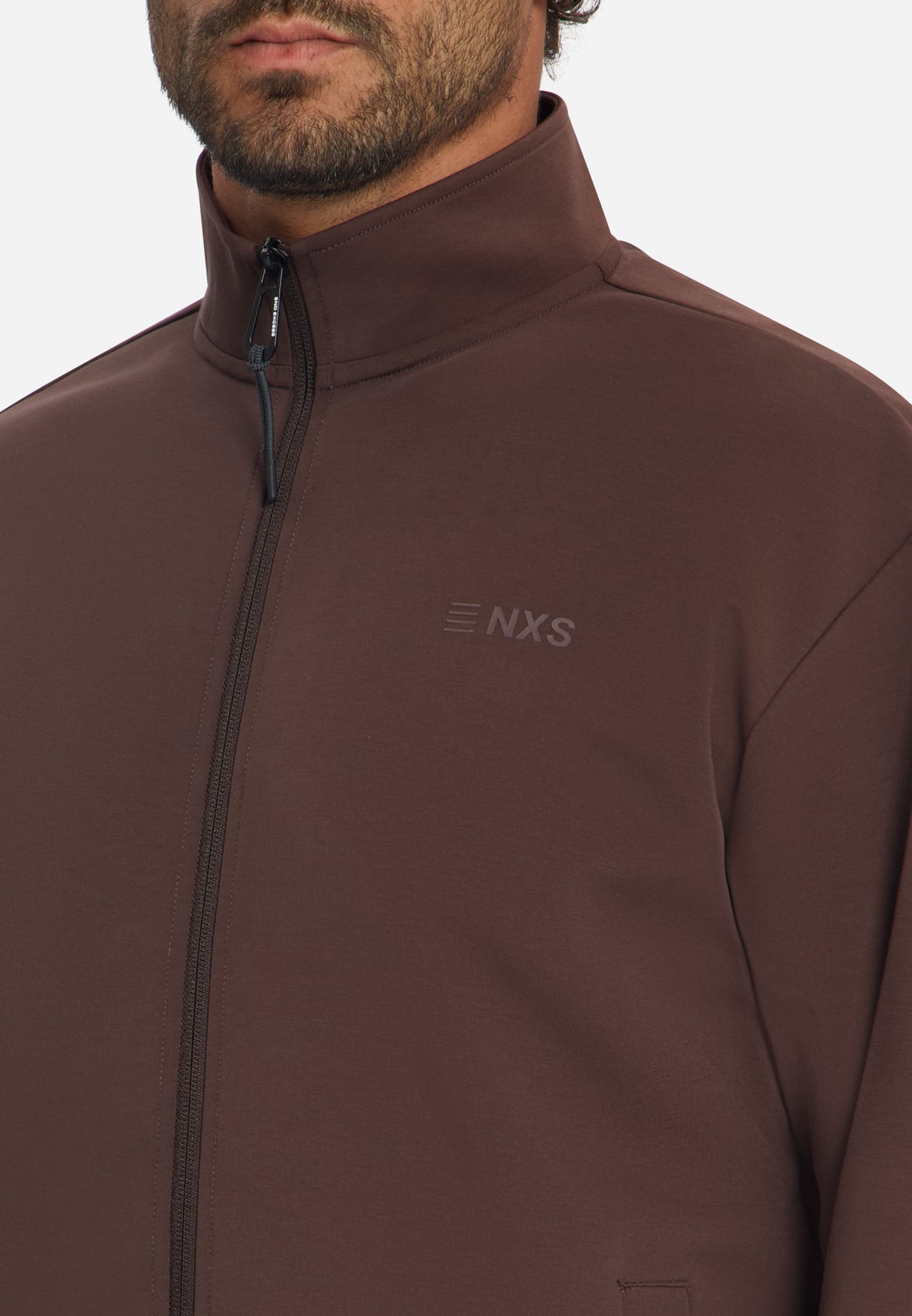 sudadera Full Zip SU Collar brown - Imagen 6