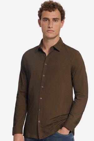camisa twill Jersey caramel