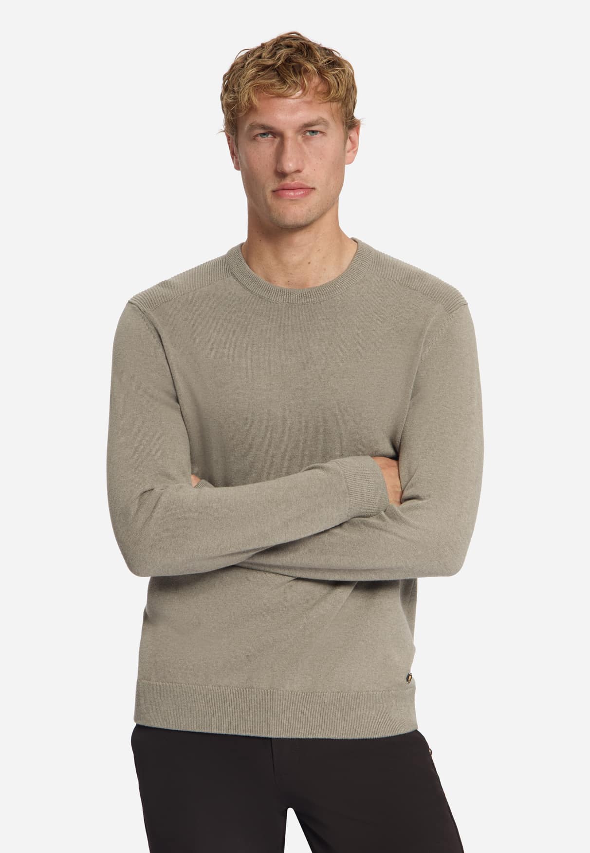 jersey crewneck melange clay - Imagen 3