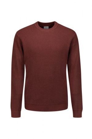 jerseyCrewneck Waffle Jacquard cayene