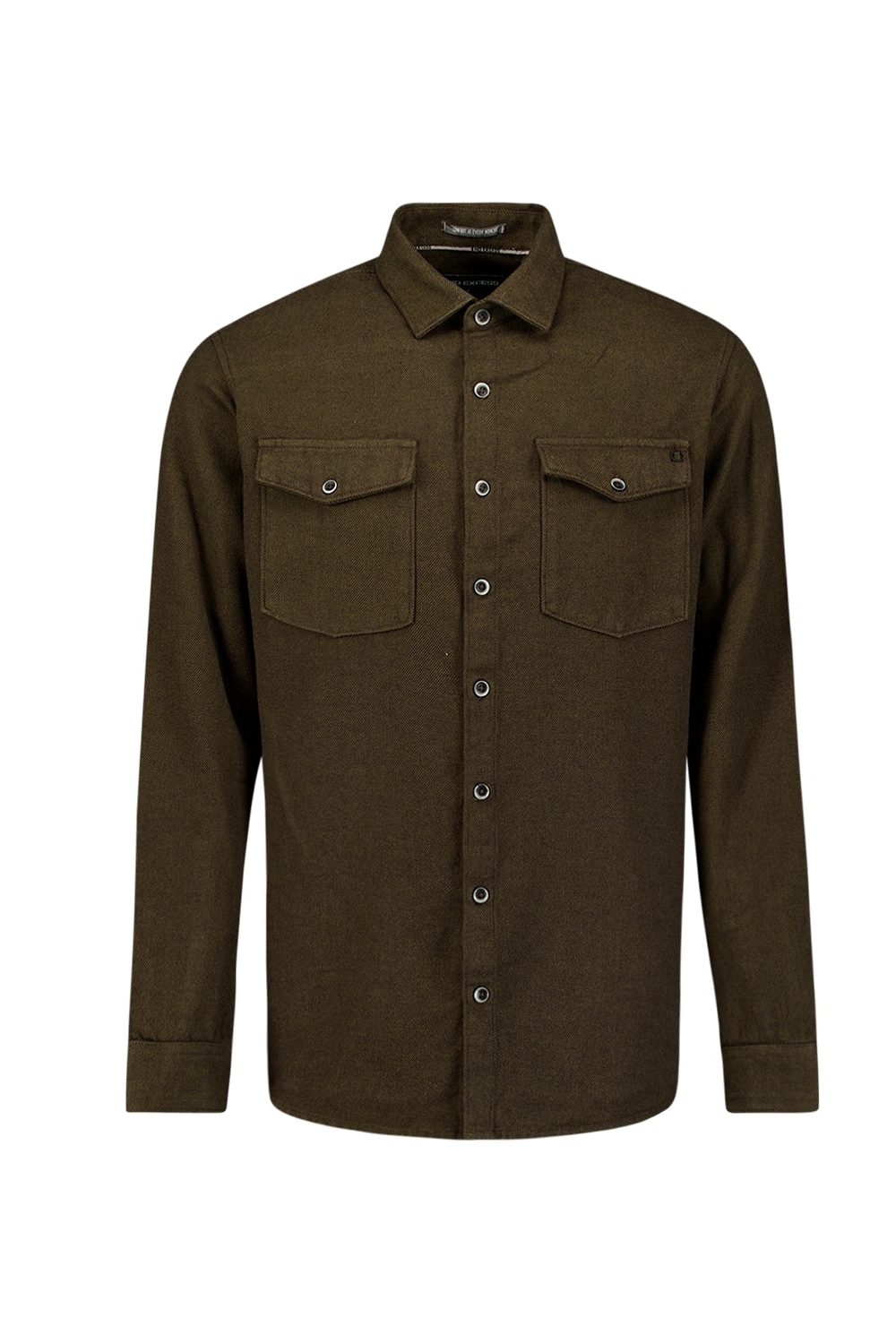 sobre camisa Yarn Dyed Twill Flannel Two Tone moss