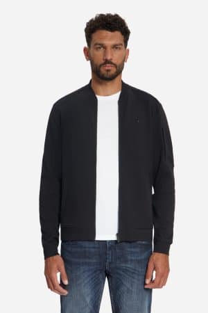 sudadera bomber structure jaquard negra