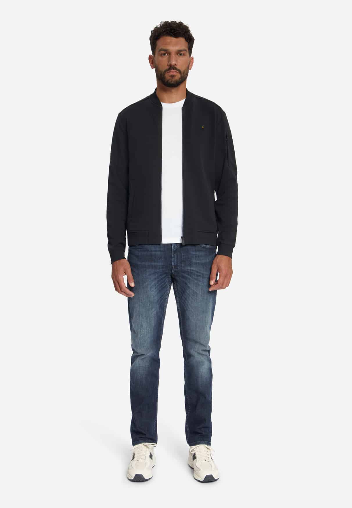 sudadera Full Zip Bomber Structure Jacquard negra - Imagen 2