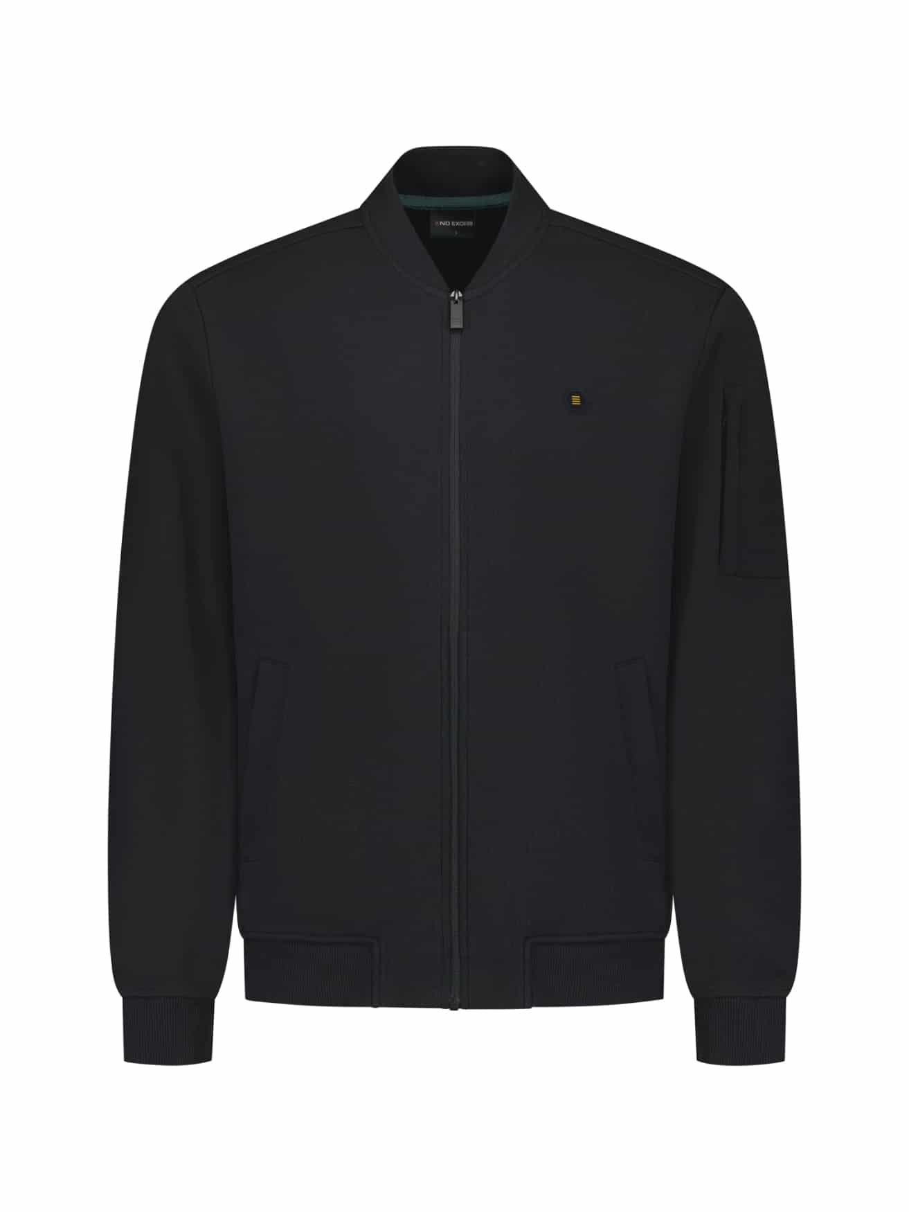 sudadera Full Zip Bomber Structure Jacquard negra - Imagen 6