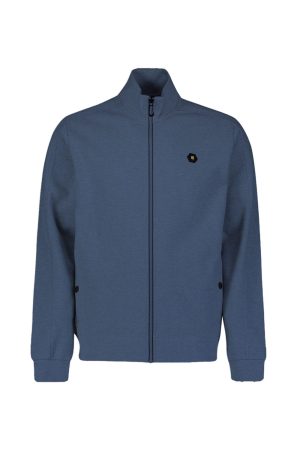 sudadera full zip aspeado azul