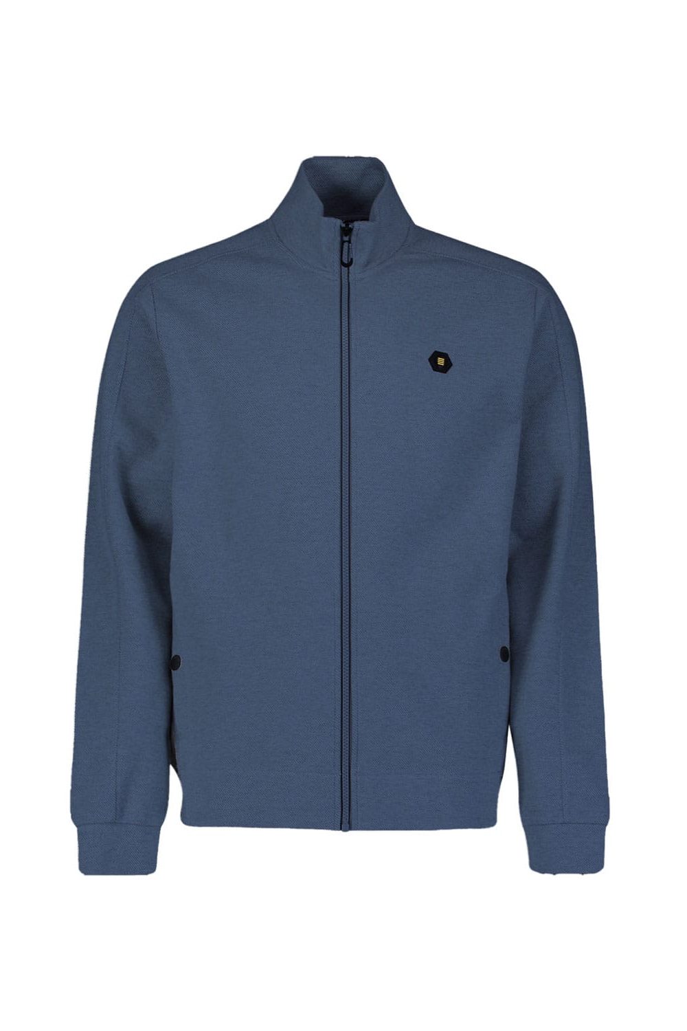 sudadera full zip aspeado azul