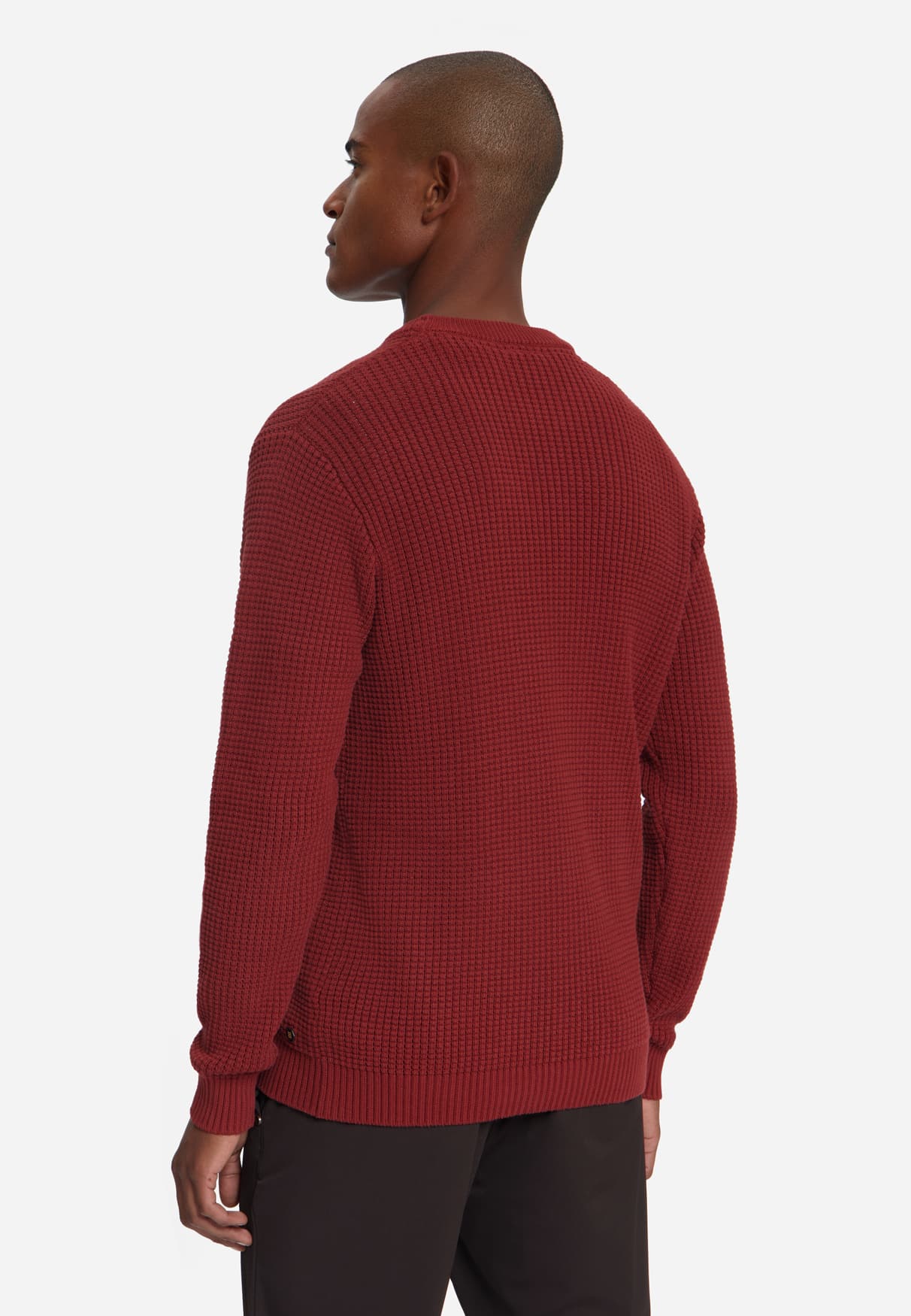 jersey Crewneck Waffle Jacquard cayenne - Imagen 2