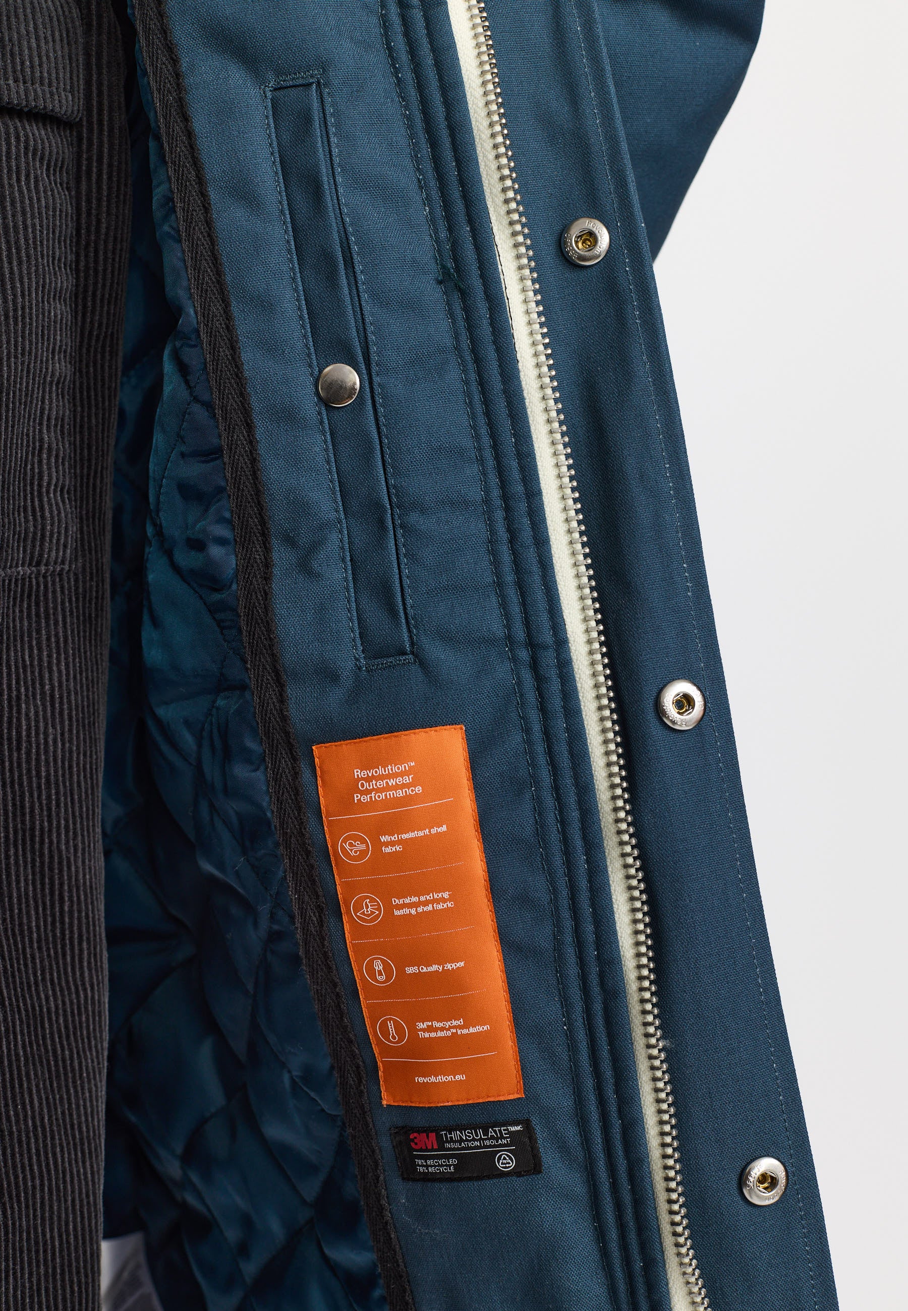 abrigo revolution 7246 dark blue - Imagen 6